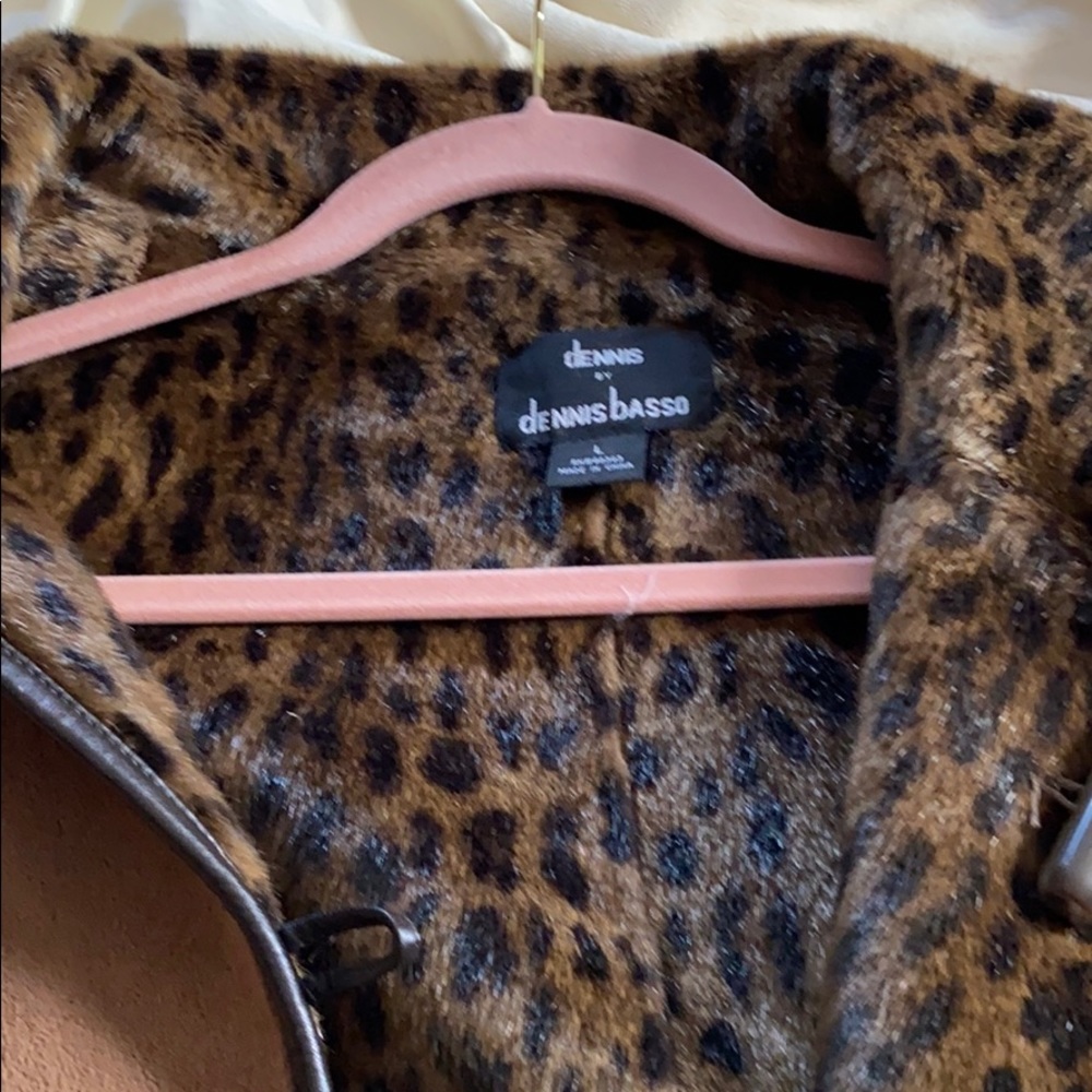 Dennis basso reversible brown leopard jacket